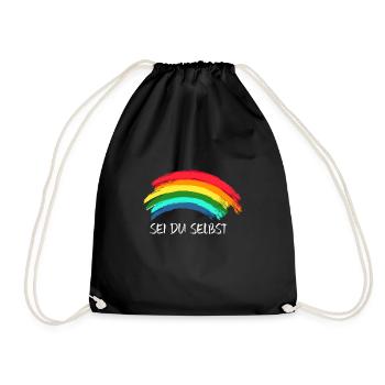 Sois toi-même Rainbow Flag Gay Pride - Sac de sport léger - noir - Devant