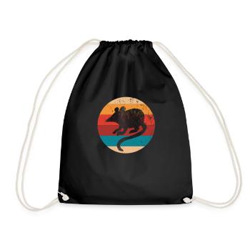 Vintages Ratten-Liebhaber-Retro Mäusetierliebhaber-Geschenk - Turnbeutel - Schwarz - Vorne