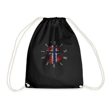 It's In My Dna Norway Norge Vintage Norwegian Flag - Drawstring Bag - black - Front