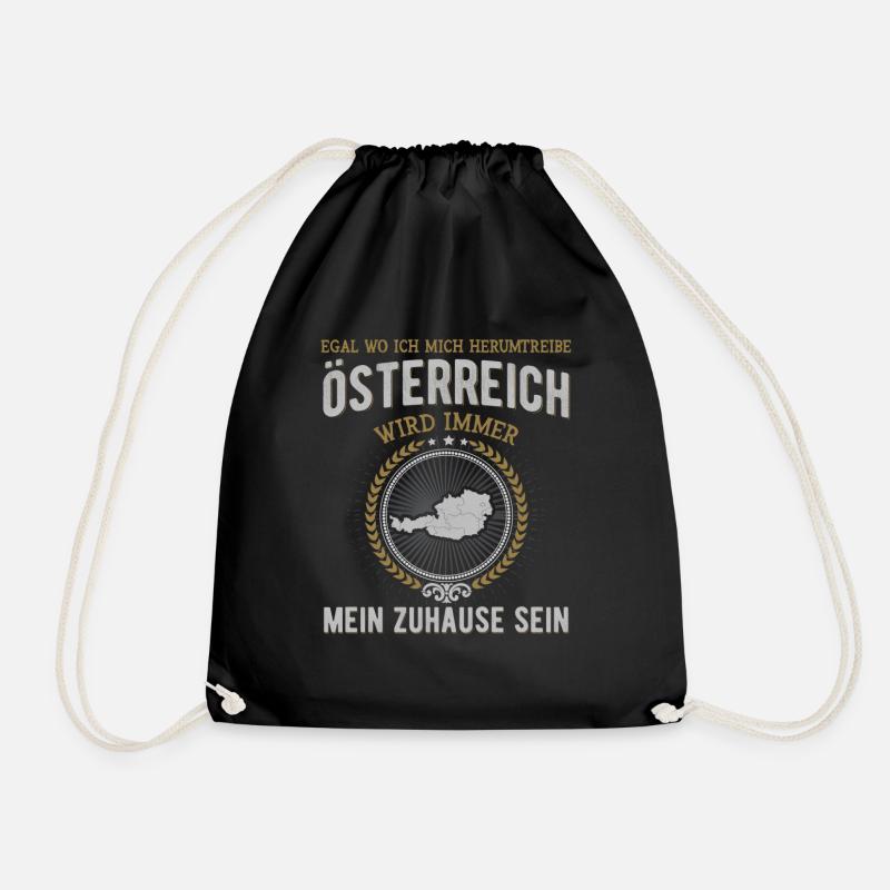 Österreich da bin ich zuhause Heimat Liebe - Turnbeutel - Schwarz