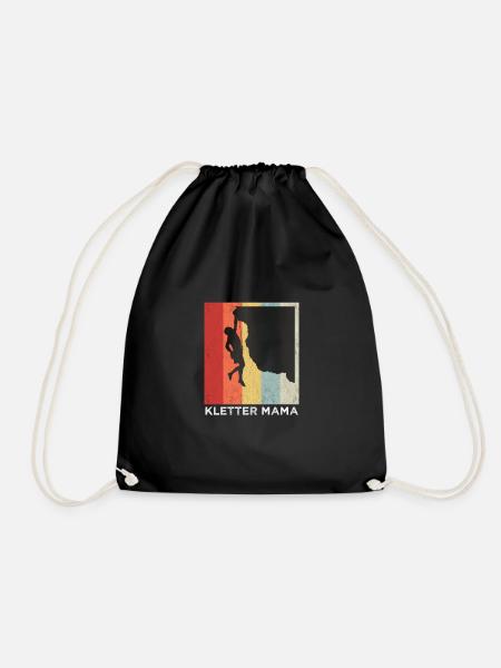 Kletter Mama KLETTERN Retro Vintage Geschenk - Turnbeutel - Schwarz