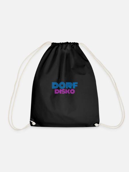Dorfdisko Dorf Disko Dorfdisco Disco DJ Dorfkind - Turnbeutel - Schwarz