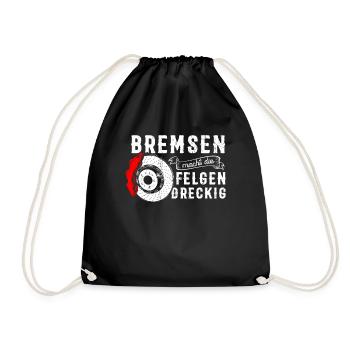 Bremsen macht die Felgen dreckig - Turnbeutel - Schwarz - Vorne