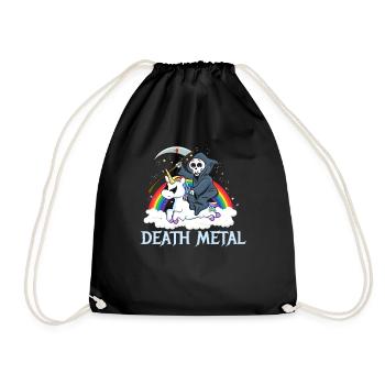 Death Metal Einhorn - Turnbeutel - Schwarz - Vorne