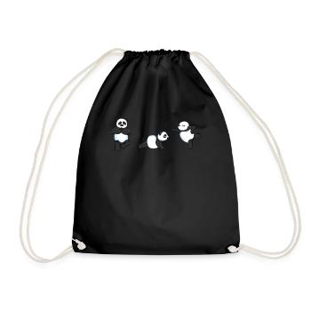 Panda Yoga Meditation Zen Namaste Gymnastik - Turnbeutel - Schwarz - Vorne