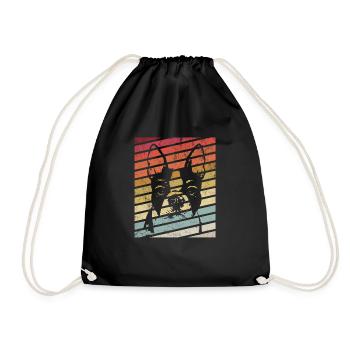 Chiot rétro Vintage Boston Terrier Lover - Sac de sport léger - noir - Devant