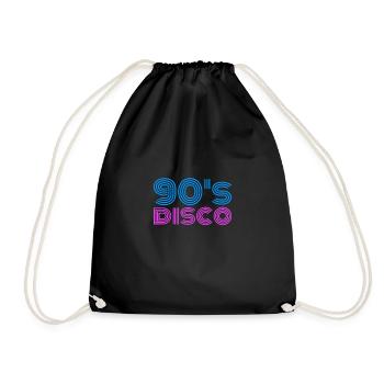 90s 90er Jahre Outfit 90's Disco Party Geschenk - Turnbeutel - Schwarz - Vorne