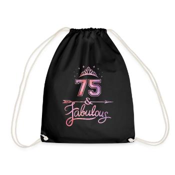 Frauen 75 Jahre alt und fabelhaft glücklich 75. - Turnbeutel - Schwarz - Vorne
