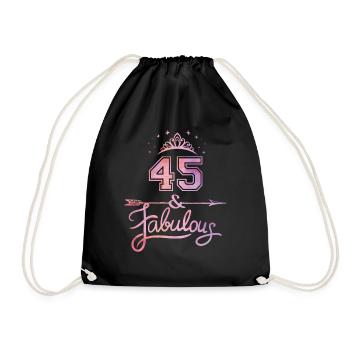 Frauen 45 Jahre alt und fabelhaft glücklich 45 .. - Turnbeutel - Schwarz - Vorne