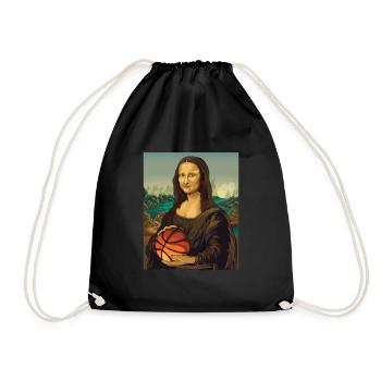 Basketball Mona Lisa Leonardo DaVinci Basketballer - Turnbeutel - Schwarz - Vorne