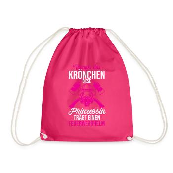 Vergiss Krönchen Prinzessin Feuerwehrfrau Geschenk - Turnbeutel - Fuchsia - Vorne