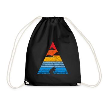 Retro Mole Sunset Vole Shrew Gift - Drawstring Bag - black - Front