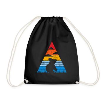 Retro koala sunset animal australia koala bear - Drawstring Bag - black - Front