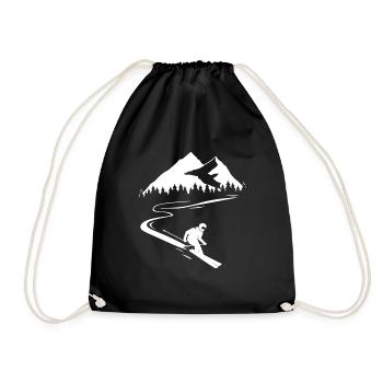 Skieur montagnes ski d'hiver sports d'hiver - Sac de sport léger - noir - Devant