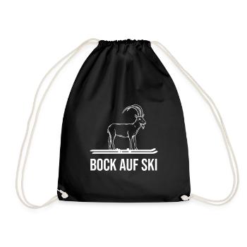 Bock auf Ski Steinbock Ziege Skifahrer Geschenk - Turnbeutel - Schwarz - Vorne