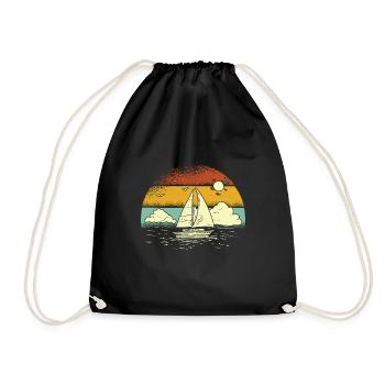 Voilier Vintage Retro Sunset Sunset Sailor Sails - Sac de sport léger - noir - Devant