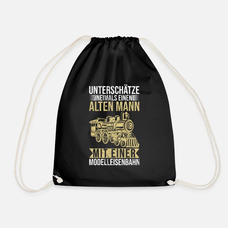 Unterschätze niemals einen alten Mann Eisenbahn - Turnbeutel - Schwarz