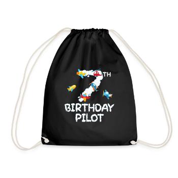 Pilote 7e anniversaire Aviator 7 ans Kid Bday - Sac de sport léger - noir - Devant