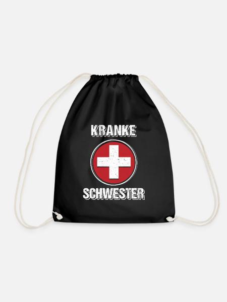 Kranke Schwester Krankenschwester Geschenk - Turnbeutel - Schwarz