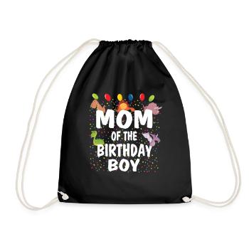 Mutter des Geburtstagskindes Dino Theme Boys Bday - Turnbeutel - Schwarz - Vorne