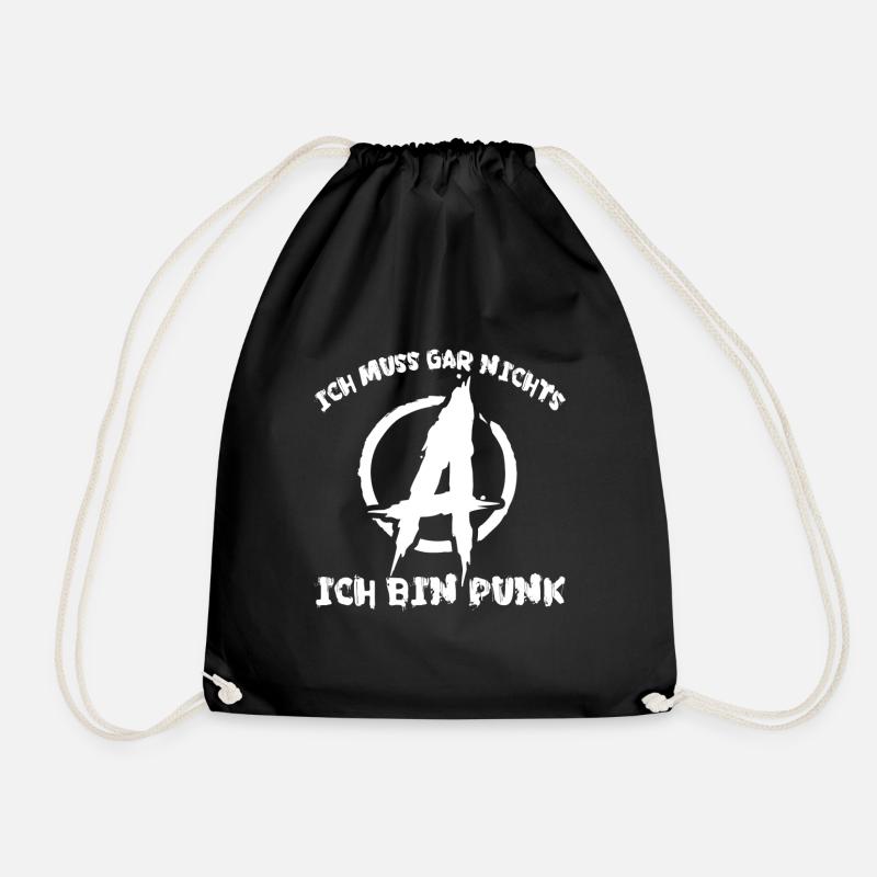 Ich muss gar nichts ich bin Punk Rocker Anarchy - Turnbeutel - Schwarz