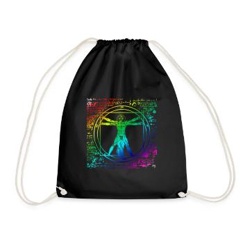 Gay Pride Leonardo Da Vinci Vitruvian Rainbow - Sac de sport léger - noir - Devant