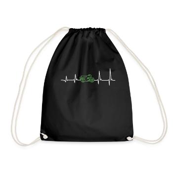 Moped Mofa 2 Bar Heartbeat Gift - Drawstring Bag - black - Front