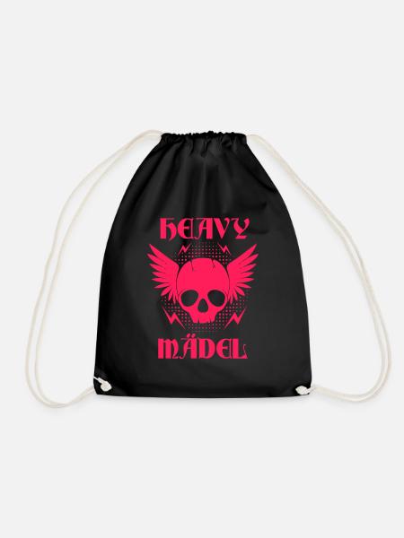 Heavy Mädel Metal Metalfan Rocker Geschenk - Turnbeutel - Schwarz