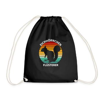 Eichhörnchen Flüsterer Eichkätzchen Squirrel Retro - Turnbeutel - Schwarz - Vorne