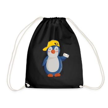 Postman Postman Postman Funny Pingu - Drawstring Bag - black - Front