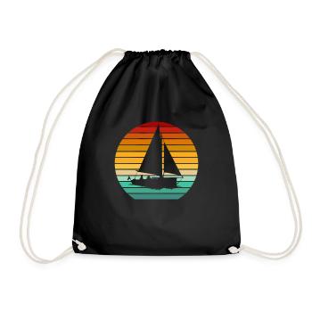 Vintage sailboat sailor sails sailing sailing ship - Drawstring Bag - black - Front