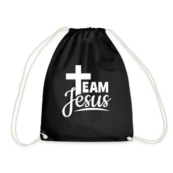 Team jesus religion church belief christian - Drawstring Bag - black - Front