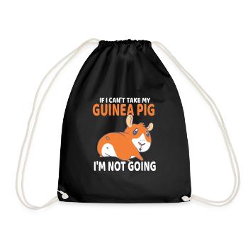 I Love My Guinea Pig Funny Pet Owner - Drawstring Bag - black - Front