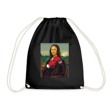 Mona Lisa Boxen Boxer Boxsport Kampfsport Geschenk - Turnbeutel - Schwarz - Vorne
