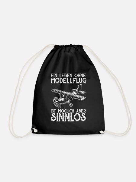 Leben Ohne Modellflug Sinnlos Modellflieger Pilot - Turnbeutel - Schwarz