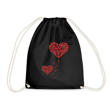Grossesse coeur bébé enceinte deux coeurs - Sac de sport léger - noir - Devant