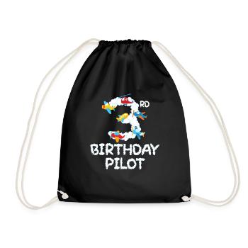 3e anniversaire pilote 3 ans Aviator Kid Bday - Sac de sport léger - noir - Devant