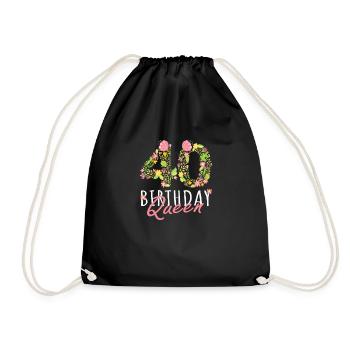 40e anniversaire Reine 40 ans femme Floral - Sac de sport léger - noir - Devant