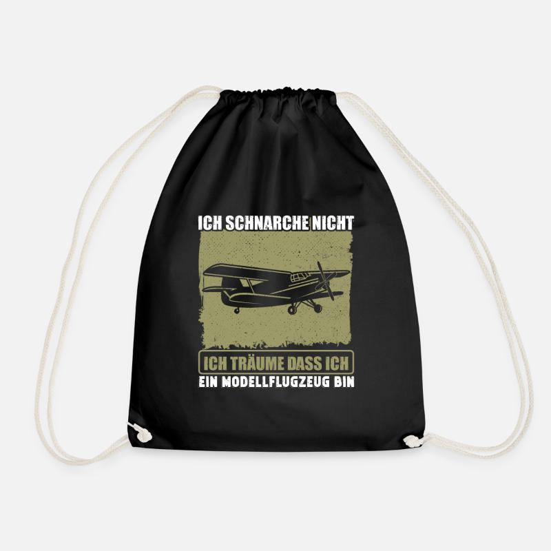 Ich schnarche nicht Modellflugzeug Modellflieger - Turnbeutel - Schwarz