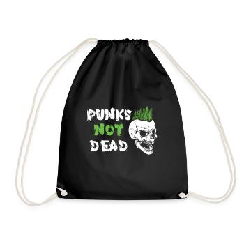 Punks Not Dead Anarchy Punker Totenkopf Skull Punk - Drawstring Bag - black - Front