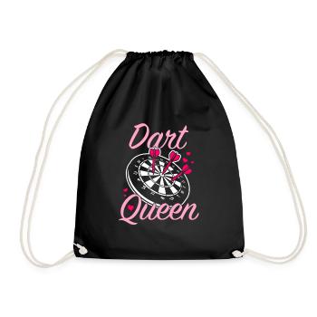 Dart Queen Shirt female dart player - Drawstring Bag - black - Front