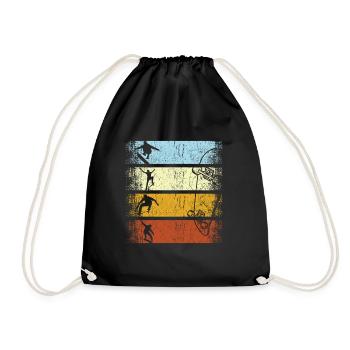 Skateurs de skateboard skateboard vintage rétro - Sac de sport léger - noir - Devant