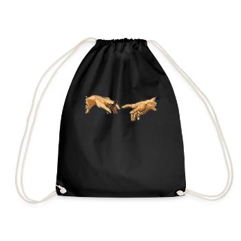 Chess player chess king Michelangelo hand - Drawstring Bag - black - Front