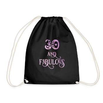 Frauen 30 Jahre alt und fabelhafter 30. Geburtstag - Turnbeutel - Schwarz - Vorne