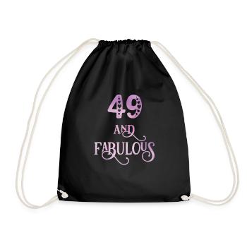 Frauen 49 Jahre alt und fabelhafter 49. Geburtstag - Turnbeutel - Schwarz - Vorne