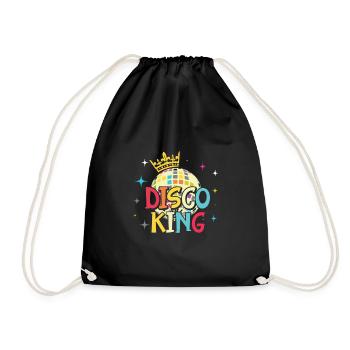 Disco King Dancing Party Vintage Retro 80s 90s - Drawstring Bag - black - Front
