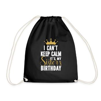 Je ne peux pas garder mon calme, c'est la fête d'anniversaire de ma sœur - Sac de sport léger - noir - Devant