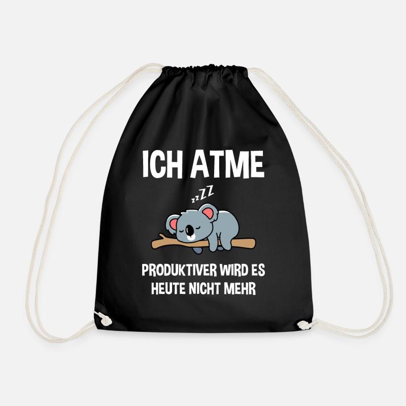 Ich atme produktiver wird es heute nicht mehr BärD - Turnbeutel - Schwarz
