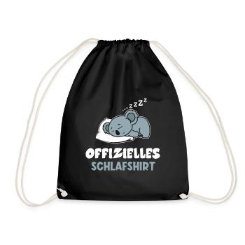 Offizielles Schlafshirt Koala Bär Coala Chiller - Turnbeutel - Schwarz - Vorne