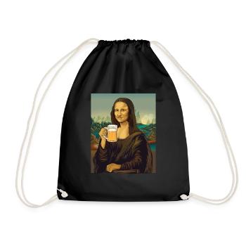 Mona Lisa avec pichet à bière Leonardo Da Vinci alcool - Sac de sport léger - noir - Devant